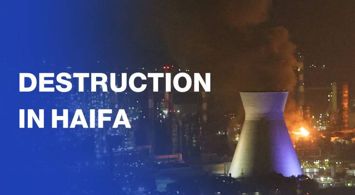 Destruction in north “Israel’s” Haifa after Iranian missile strike