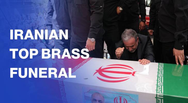 Iranians take part in funeral of top brass slain in war with “Israel”