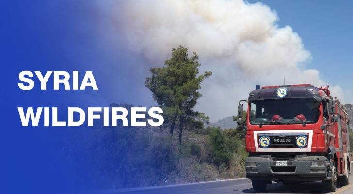 Syrian emergency crews continue to battle wildfires in Latakia