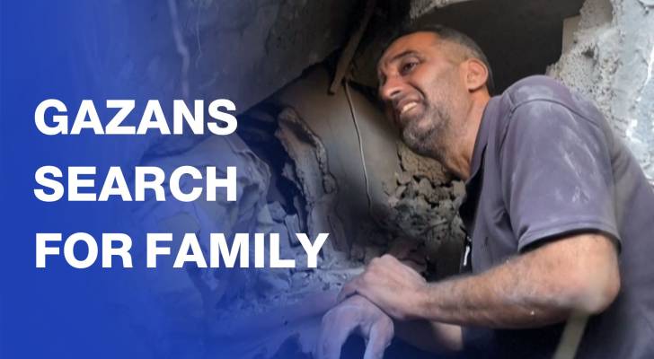 Gazan searches for relatives under rubble after “Israeli” strike