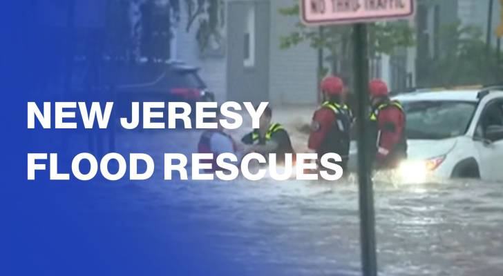 Crews rescue stranded drivers amid New Jersey floods