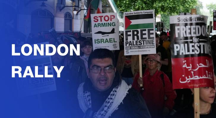 Thousands protest in London in support of 'starving' Palestinians