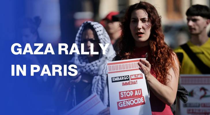 Rally in Paris in support of Palestinians