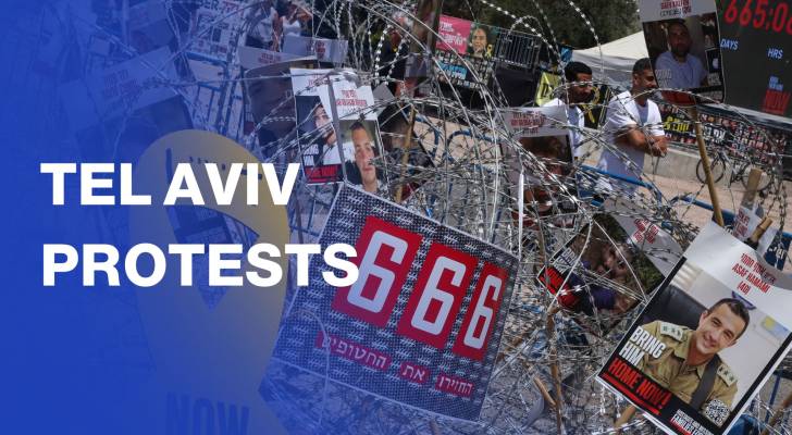 Hundreds protest in Tel Aviv after captive videos emerge from Gaza