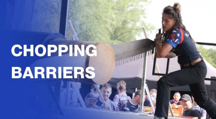 Women compete in woodcutting event in France