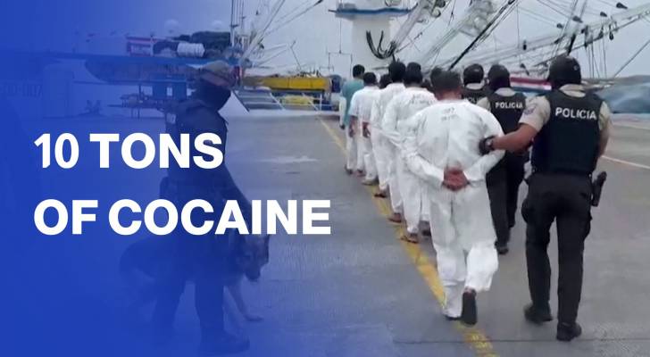 Ecuador seizes 10 tons of cocaine in 21 days of operations in international waters