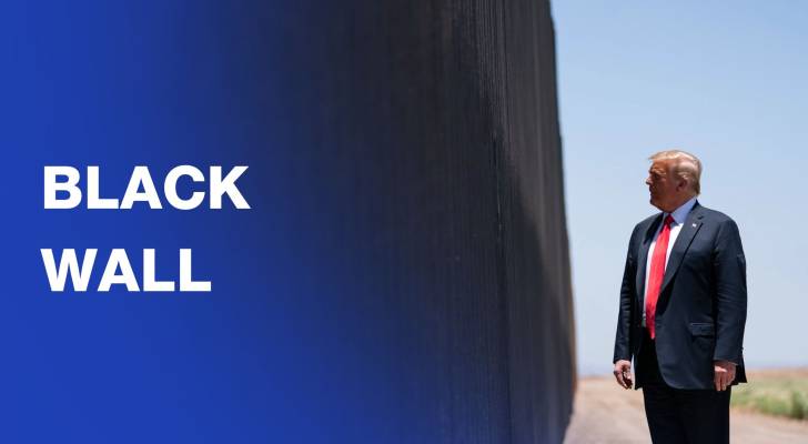 Part of US-Mexico border wall painted in black at Trump's request