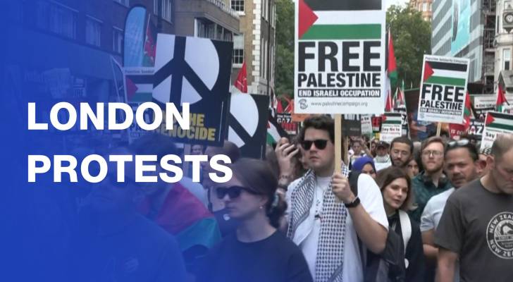 Protest in London in support of Palestinians