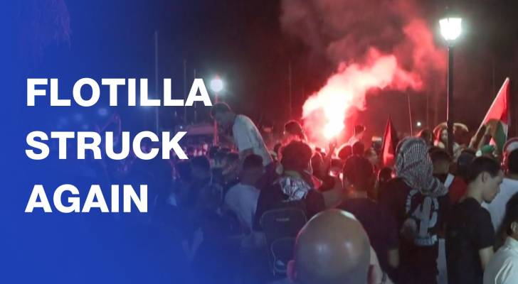 Activists gather near port after second suspected drone strike on Gaza flotilla