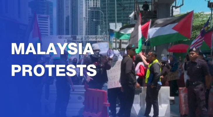 Pro-Palestinian rally outside US embassy in Malaysia after ‘Israel’ intercepts Gaza flotilla