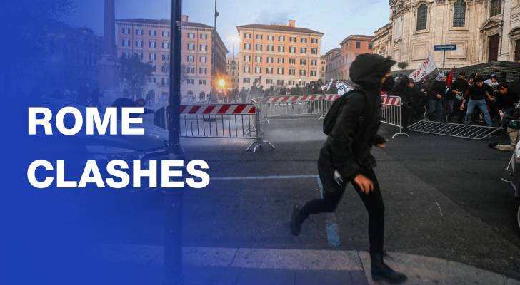 Clashes between police and rioters in Rome at end of peaceful pro-Gaza march