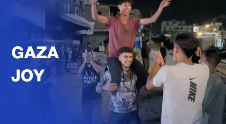 Palestinians in Gaza celebrate the new ceasefire agreement