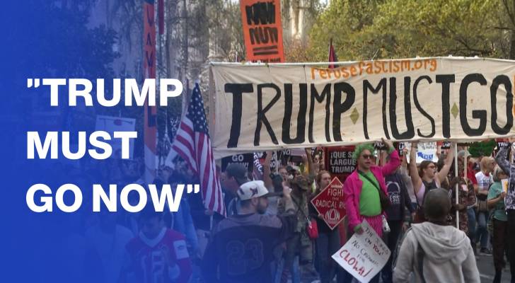 Trump must go now" Hundreds march in Washington anti Trump rally