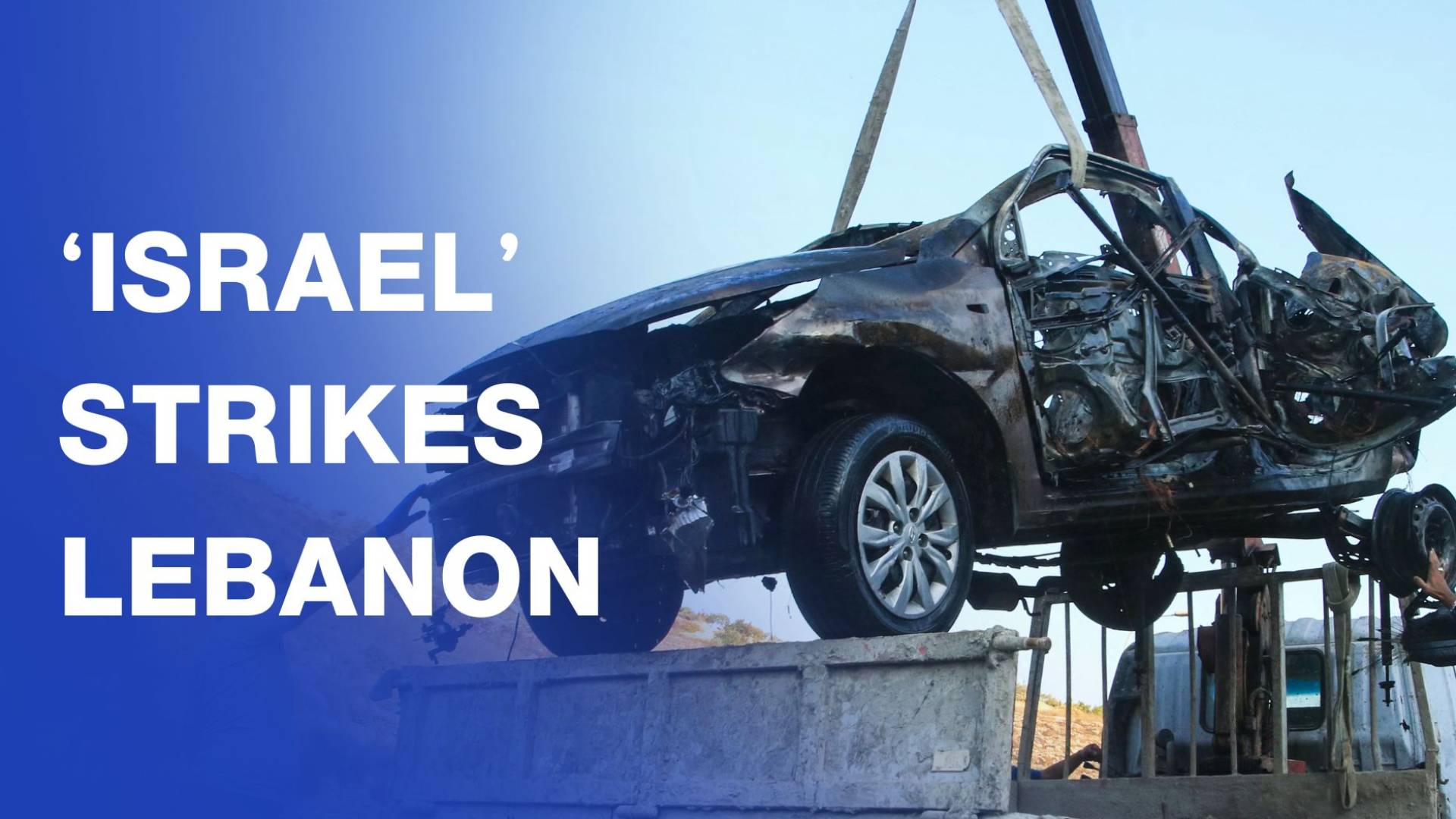 Aftermath of ‘Israeli’ strike on vehicle in south Lebanon