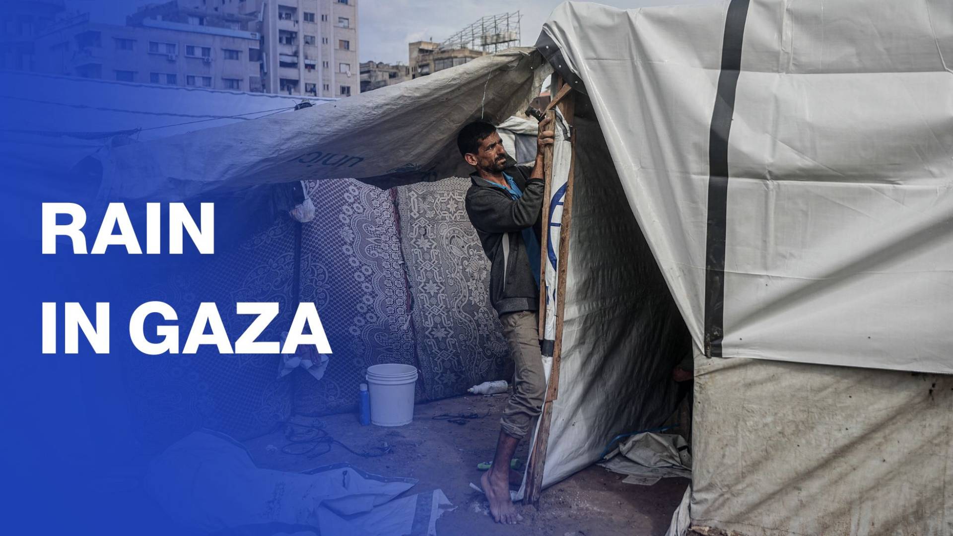 Winter rains drench displaced Gazans in new hardships