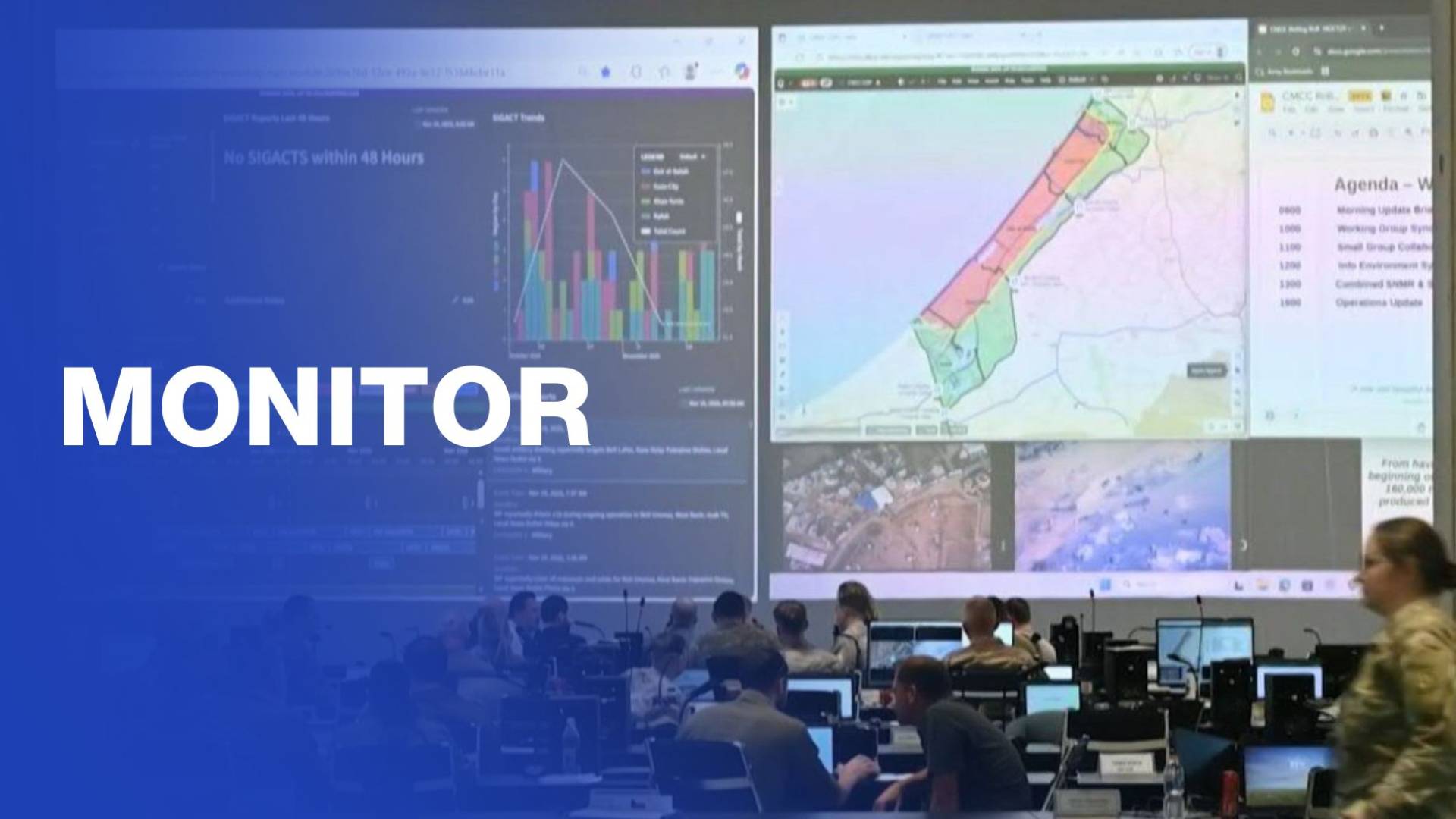 Personnel work at US-operated Gaza ceasefire monitoring centre