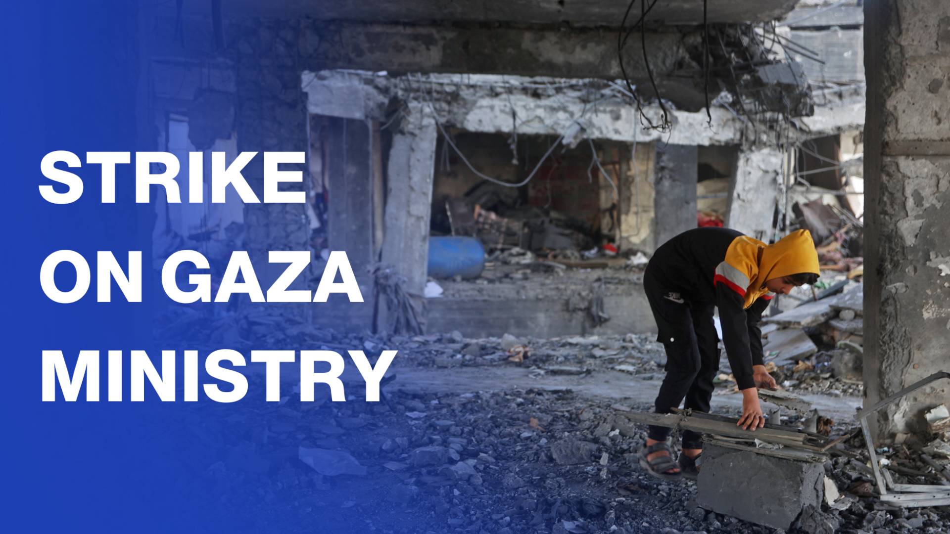 Gazans inspect damage after ‘Israeli’ strike on Ministry of Endowments