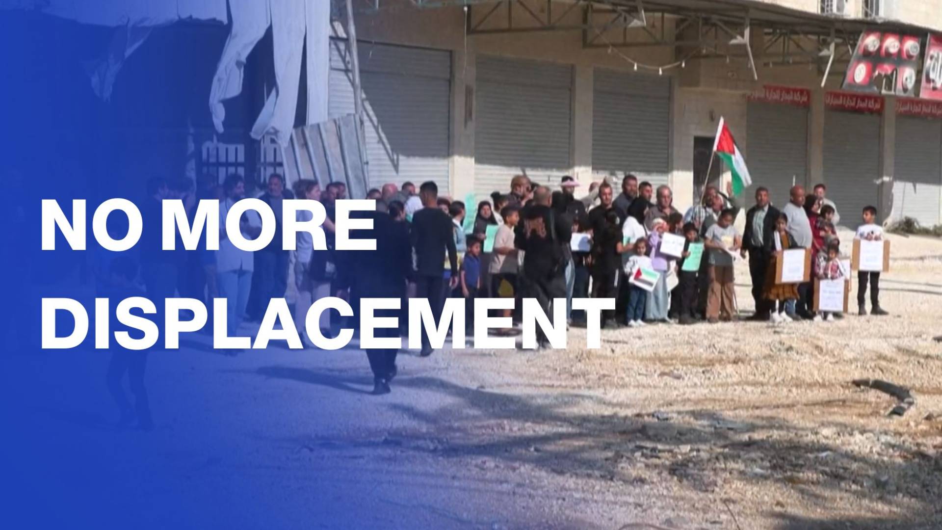 Palestinians protest against displacement in the West Bank