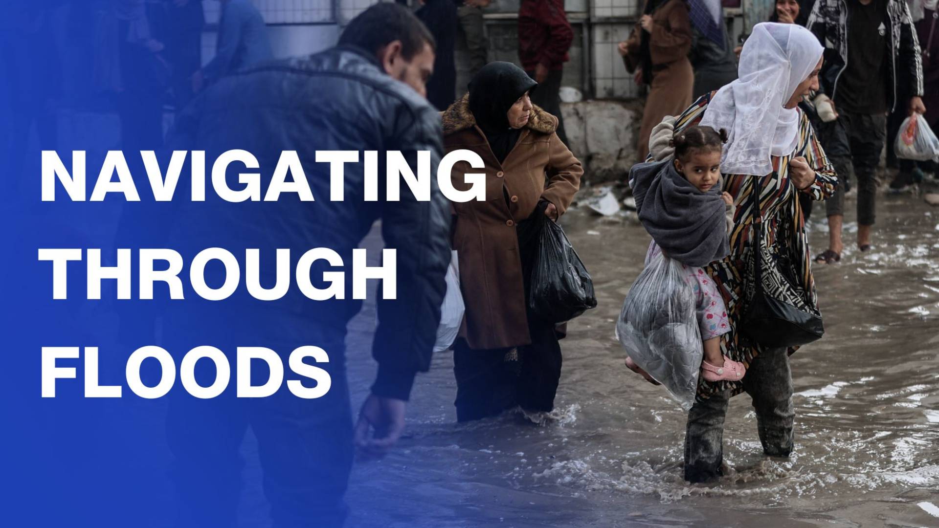 Tents housing displaced Palestinians flooded after heavy rains