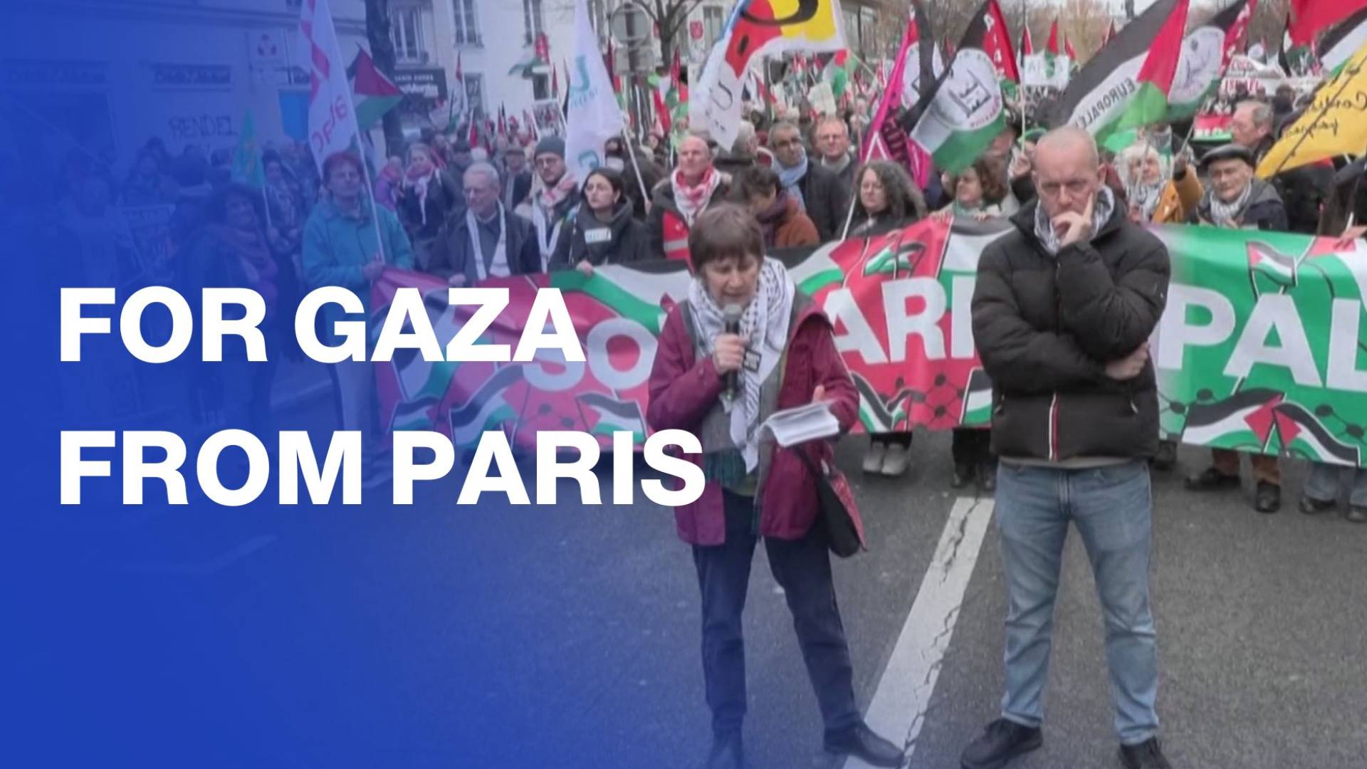 Thousands demonstrate in Paris in support of Palestinians