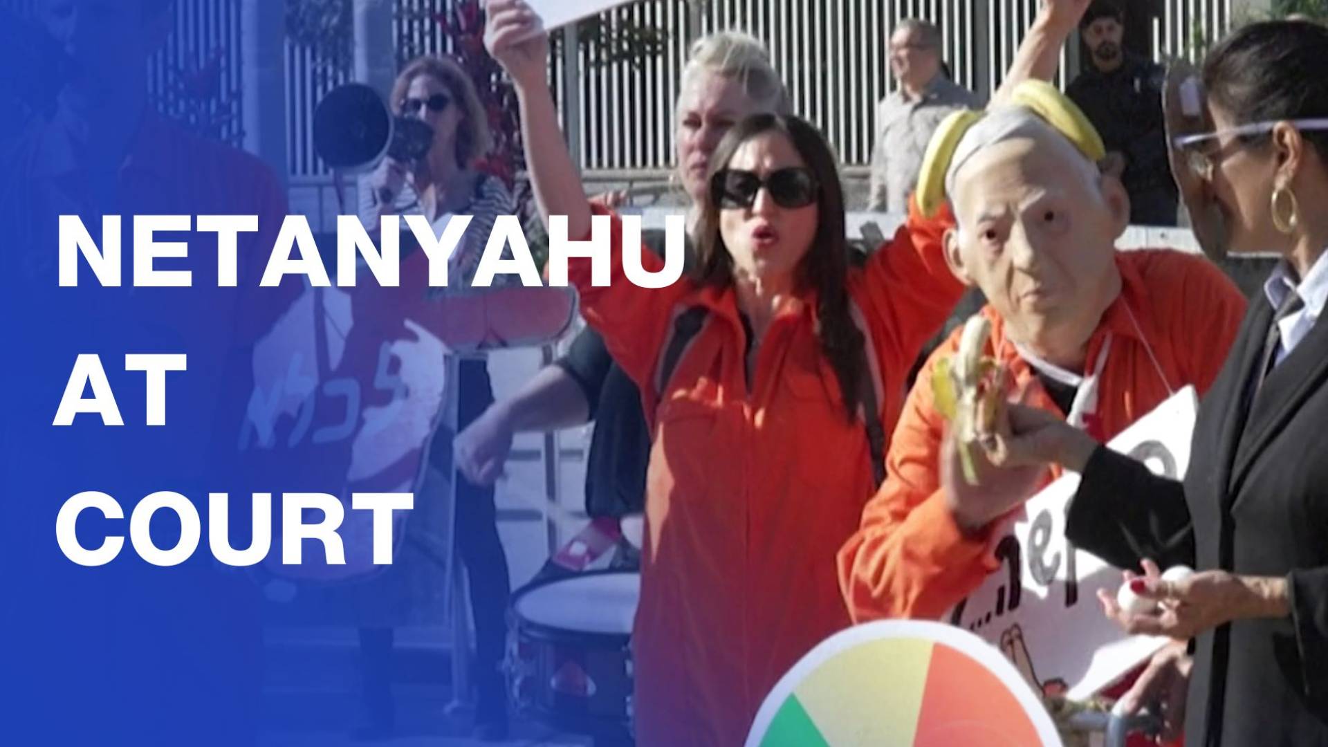 Netanyahu motorcade enters courthouse in Tel Aviv amid protest