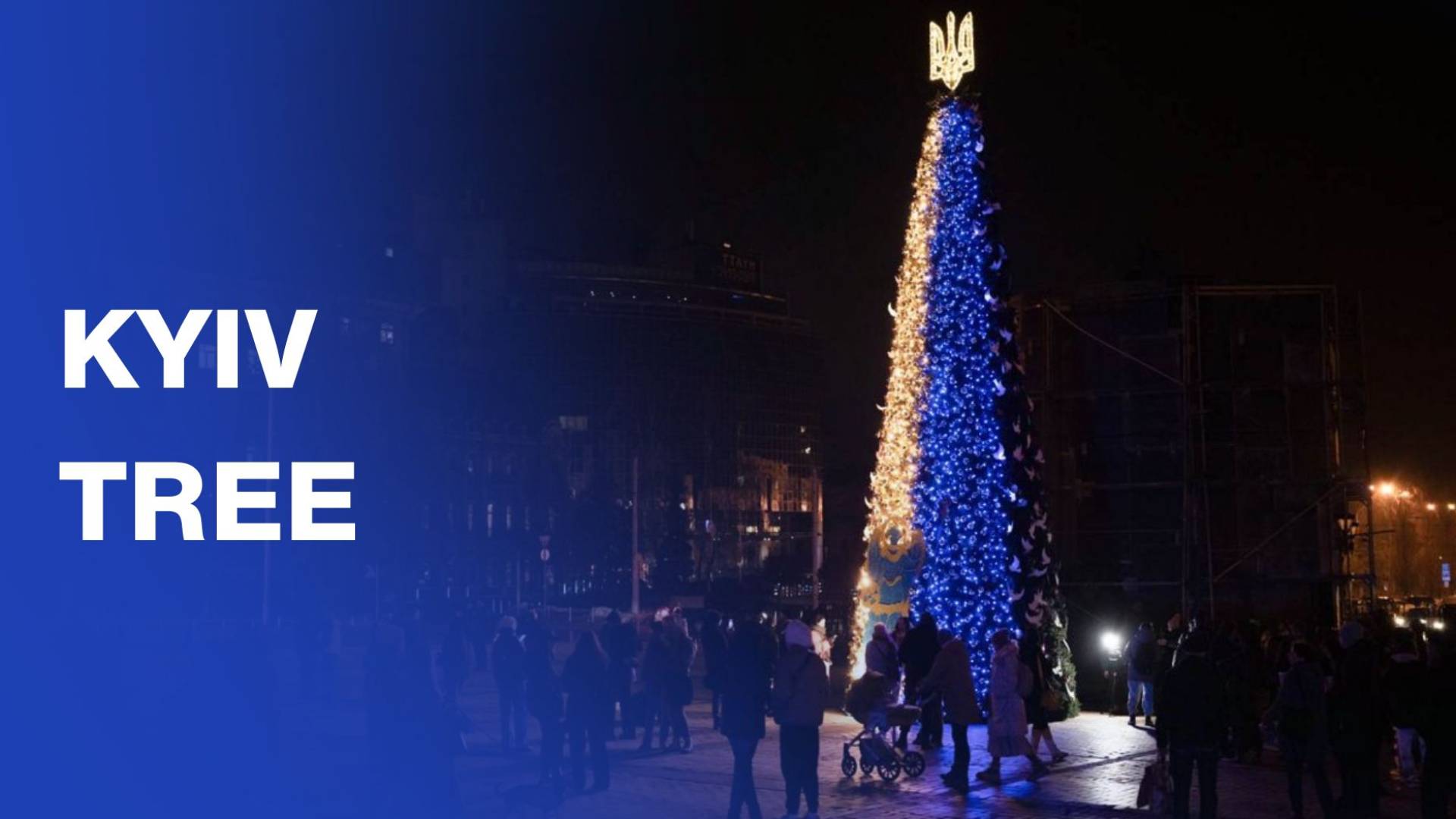 Kyiv’s Sofiiska Square Christmas tree shines despite war