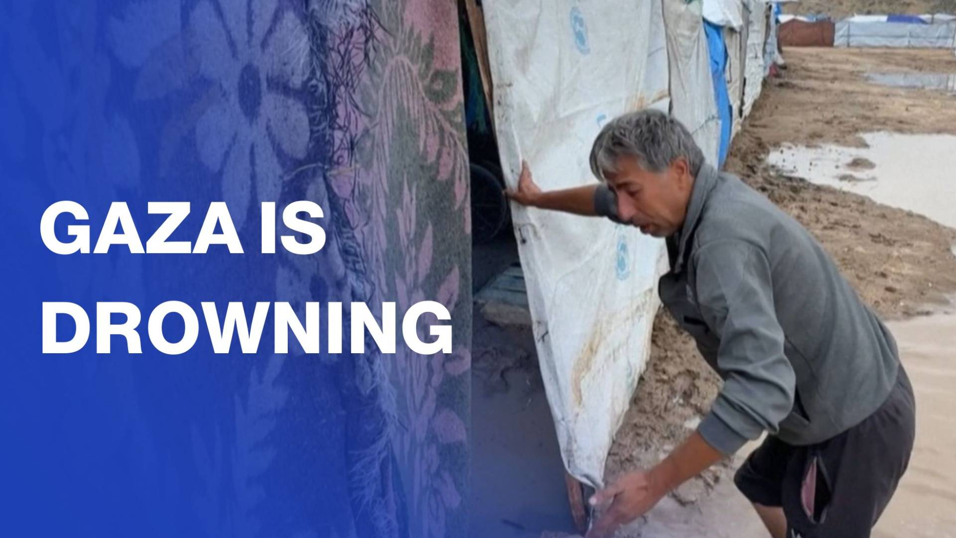 Heavy rains flood tents of displaced Gazans