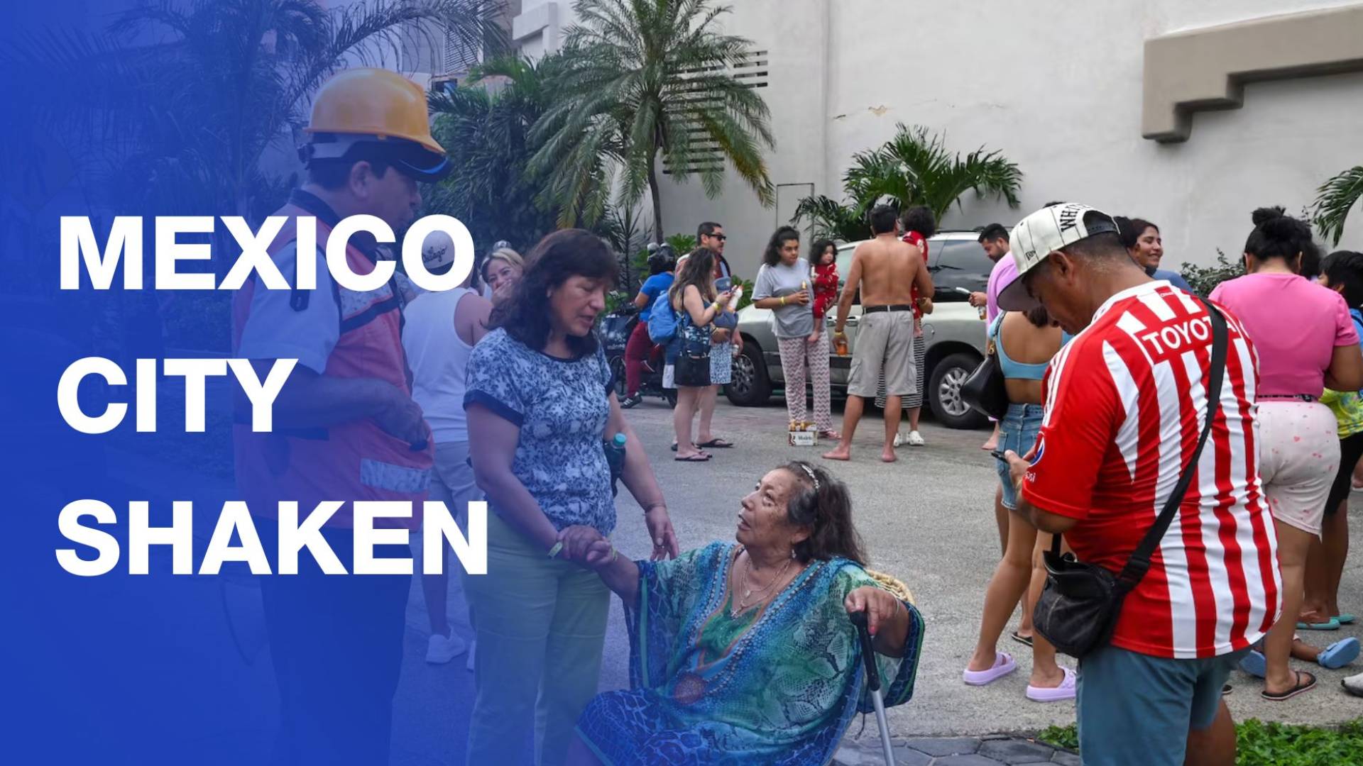 Mexico City residents wait on street after 6.5‑magnitude earthquake shakes Mexican capital