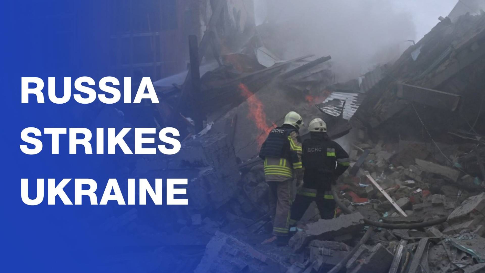 Emergency crews tackle fires following Russian strikes on Ukraine