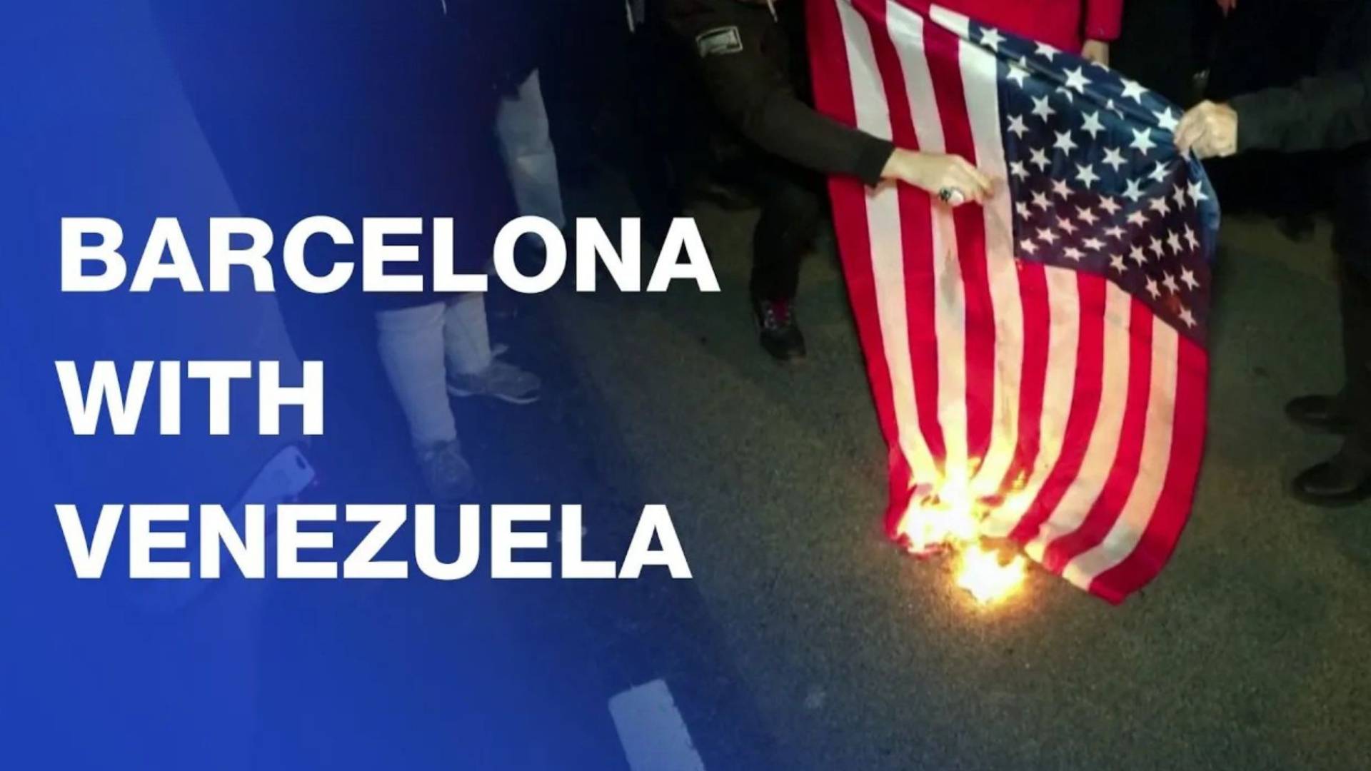 Hundreds in Barcelona demonstrate against US attack on Venezuela