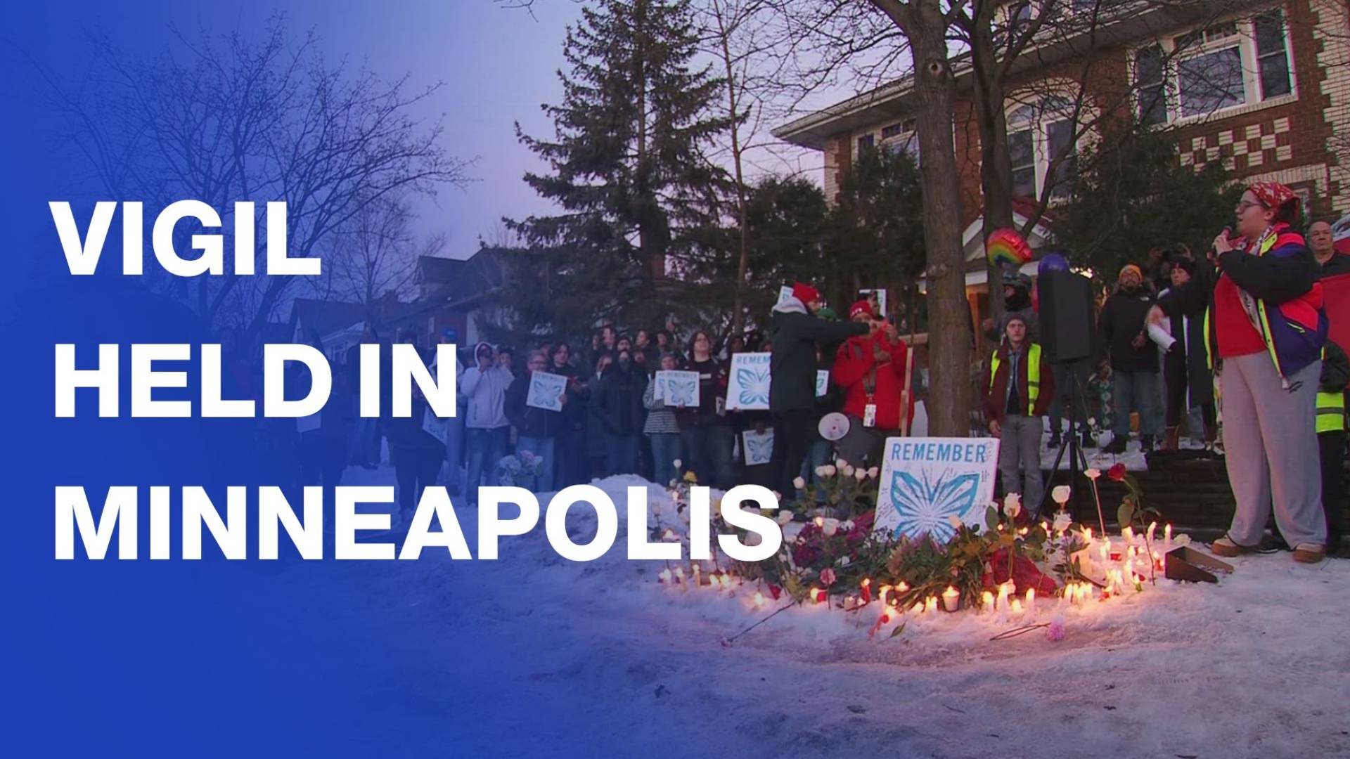 Minneapolis residents hold vigil after woman killed by ICE agent