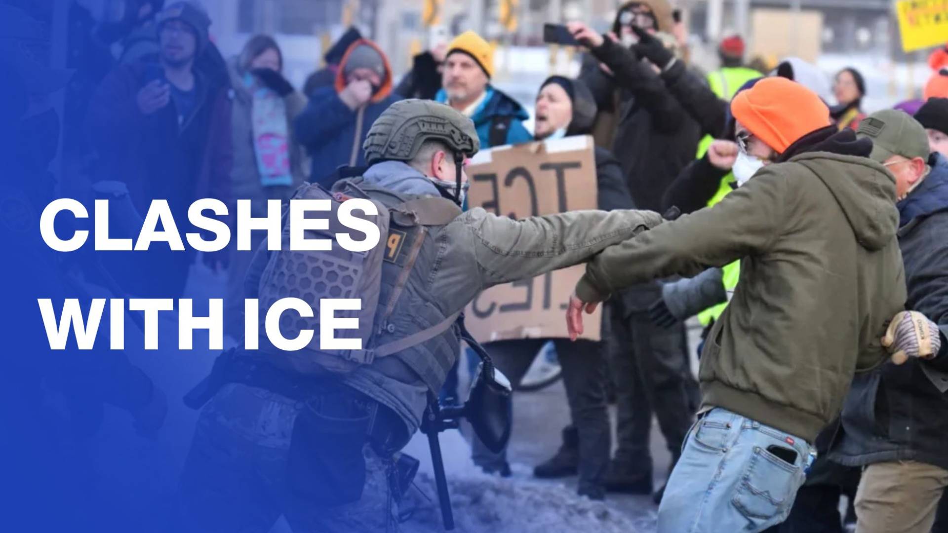 Minneapolis protesters face off with police outside federal building