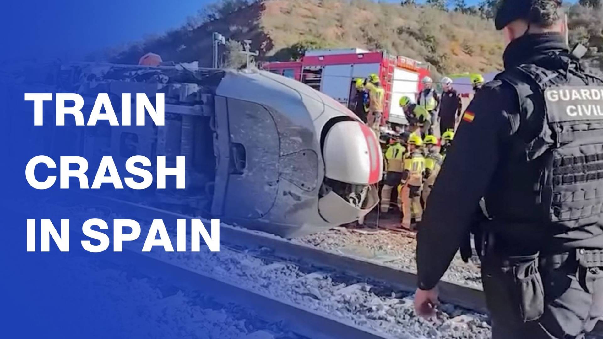 Emergency workers near scene of deadly train crash in Spain