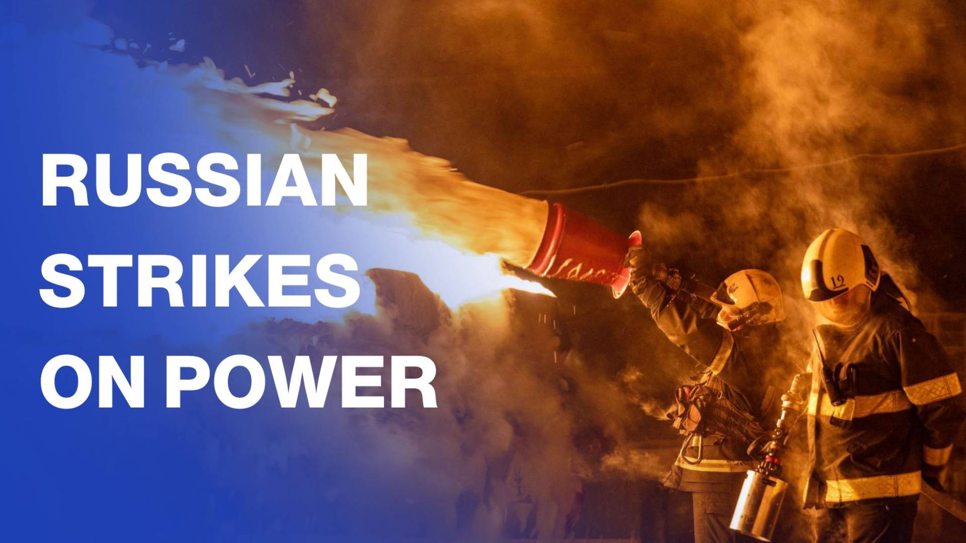 Aftermath of Russian strikes on Ukrainian power station