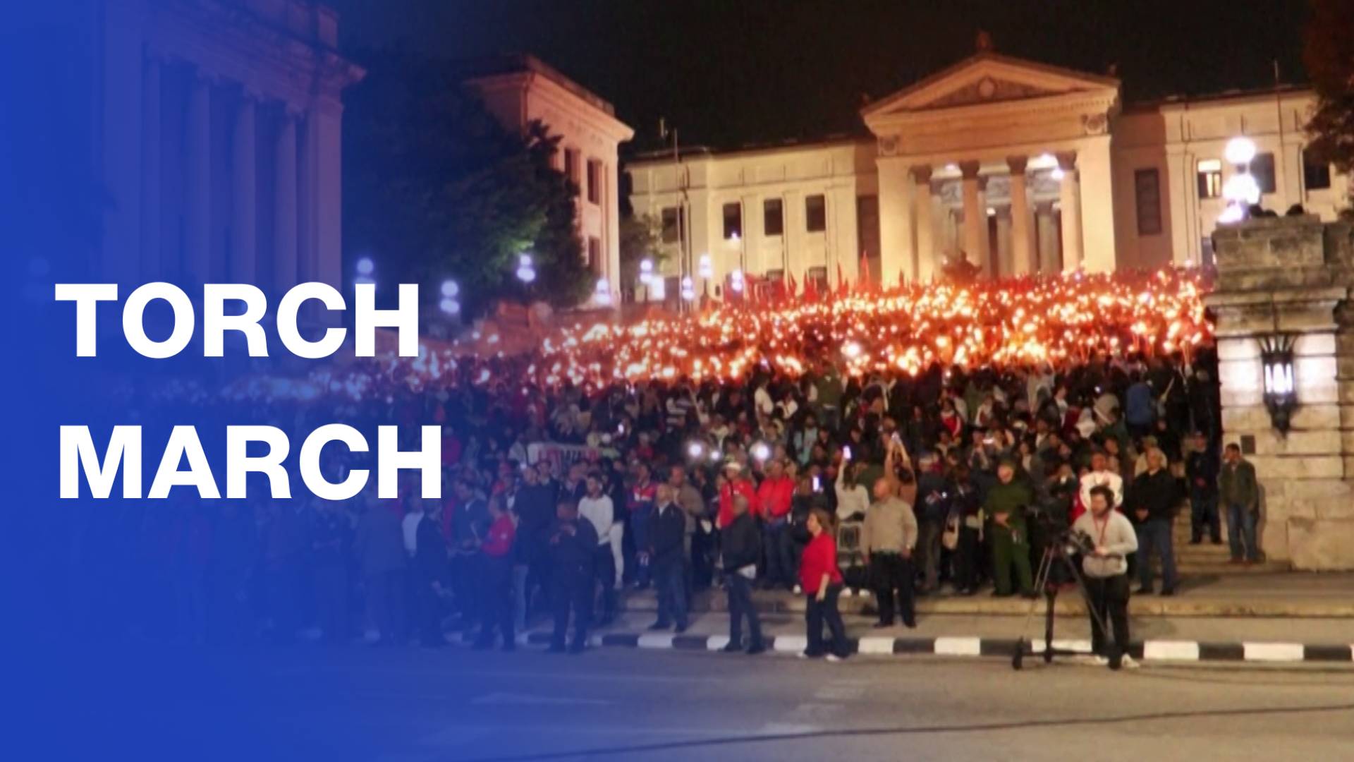 Cuban president joins thousands in Havana torchlight March to protest US threats