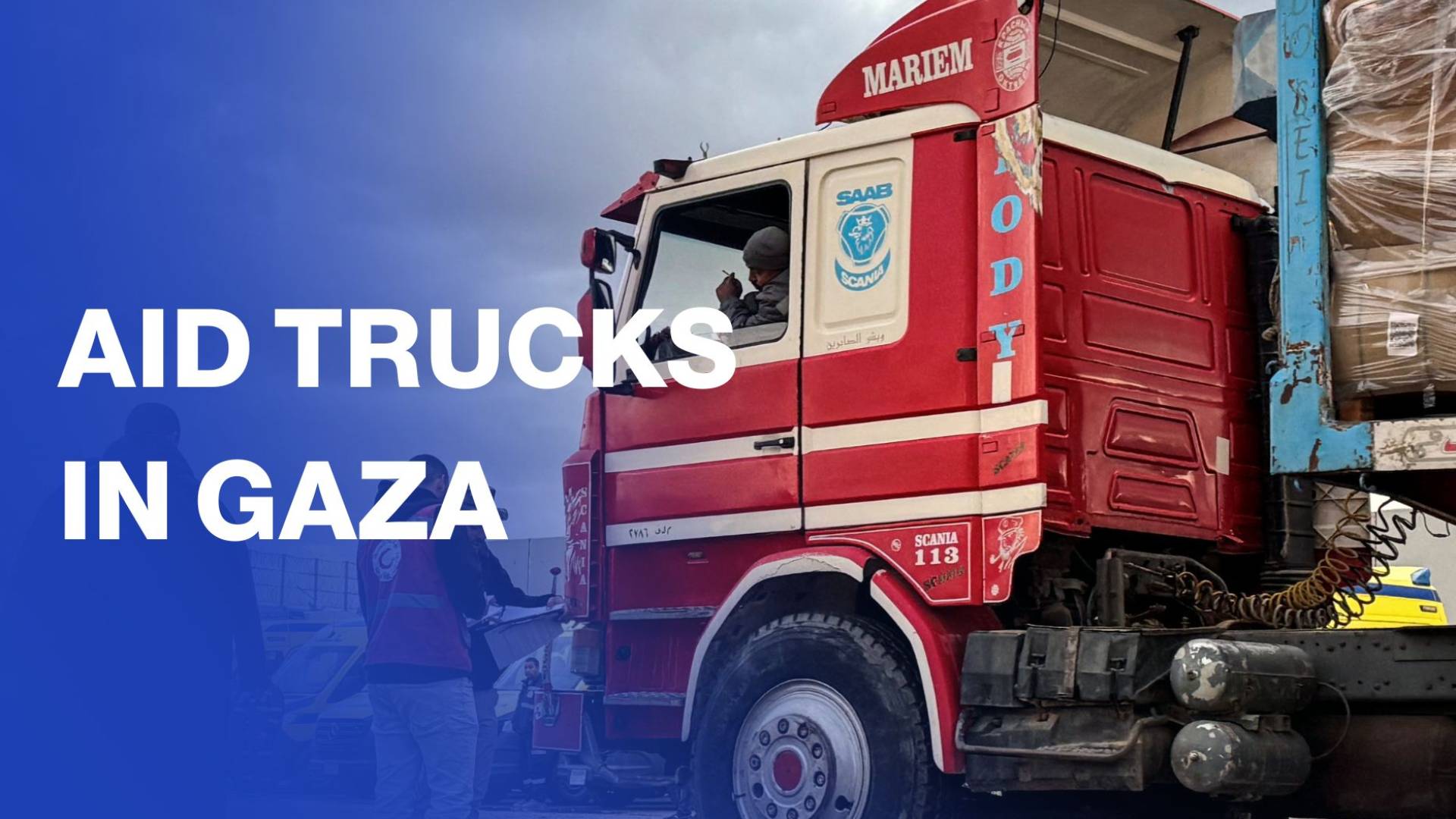 Aid trucks arrive in Gaza from Kerem Shalom crossing