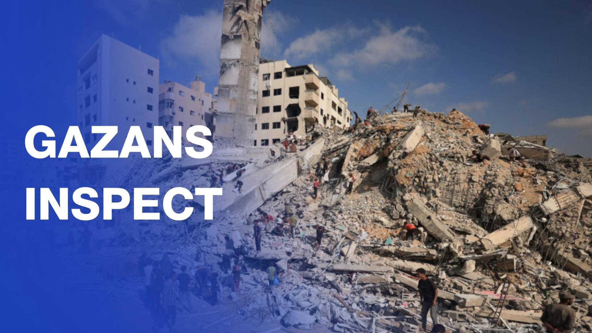 Palestinians inspect building destroyed in ‘Israel’ strike in Gaza City