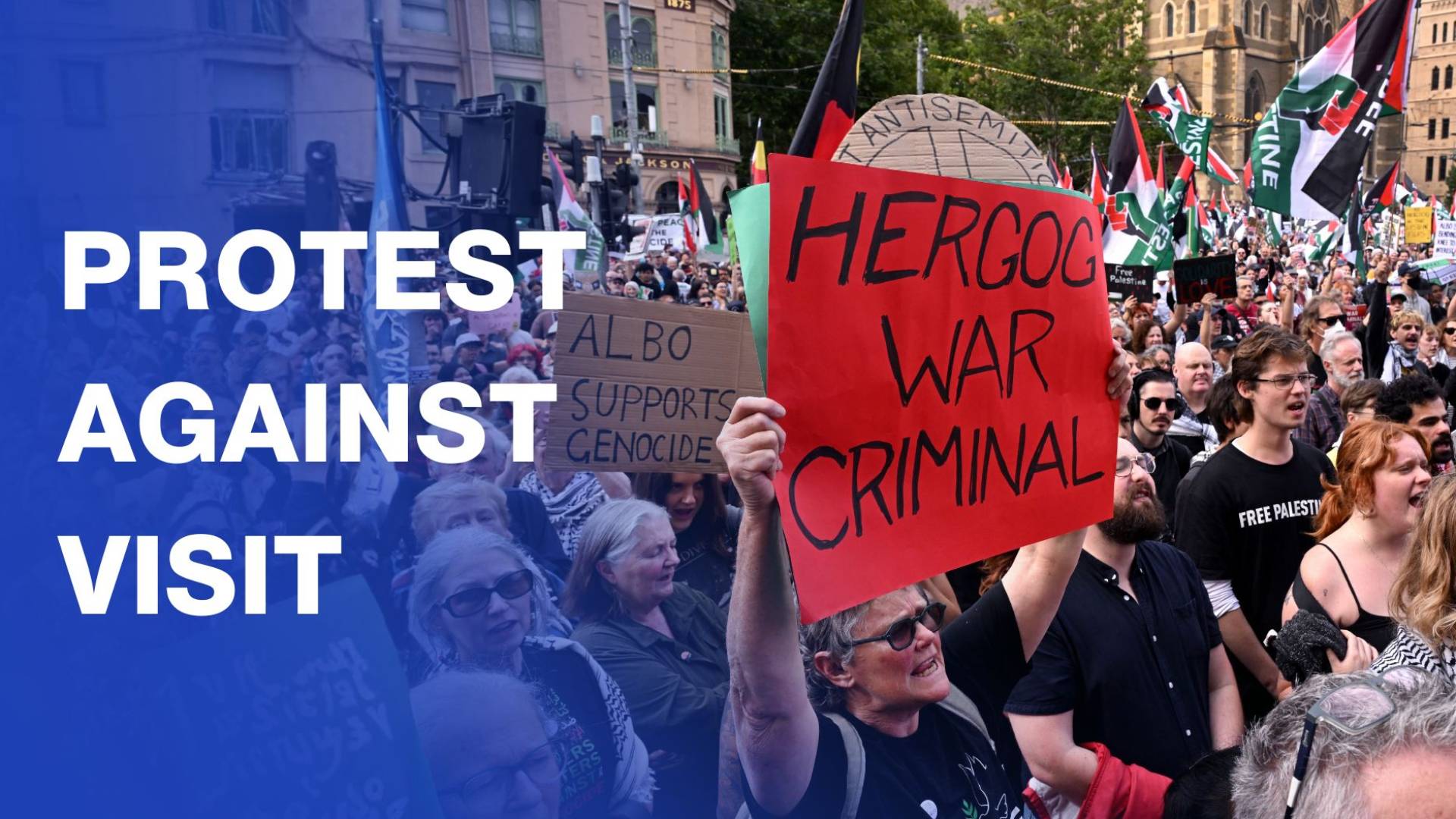 Protesters in Melbourne rally against 'Israeli' president's visit to Australia