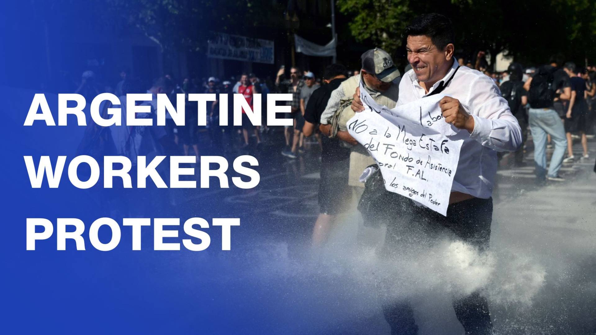 Striking Argentine workers clash with police in protest over labor reforms