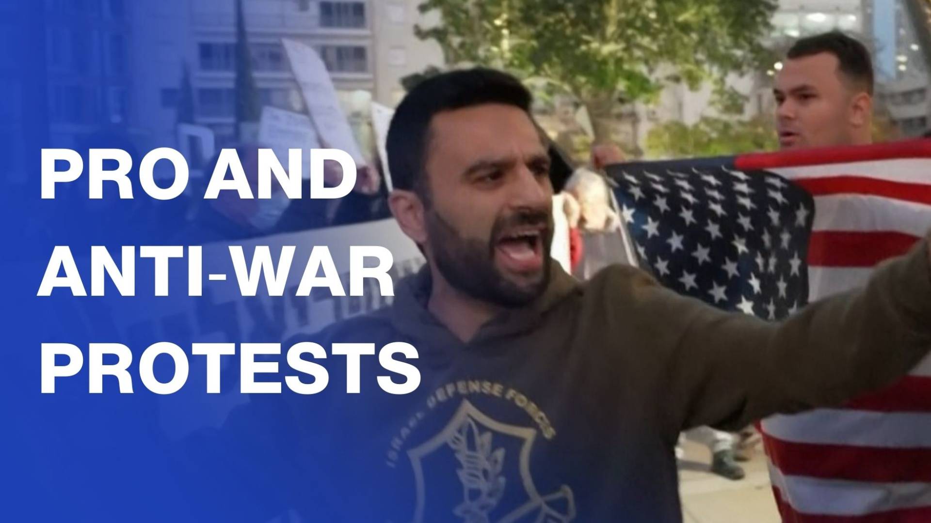 Clashes between pro and anti-war protesters over Iran conflict in Tel Aviv