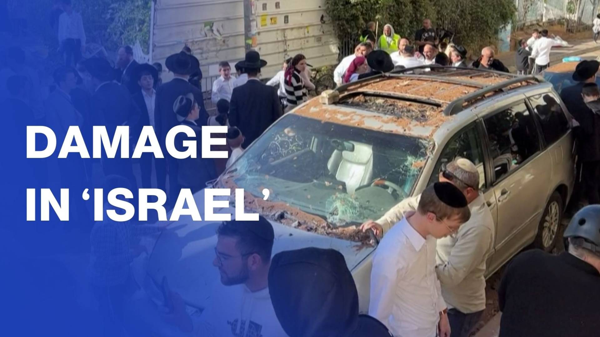 'Israelis' inspect damage after Iranian missile attack on Haredi-majority city