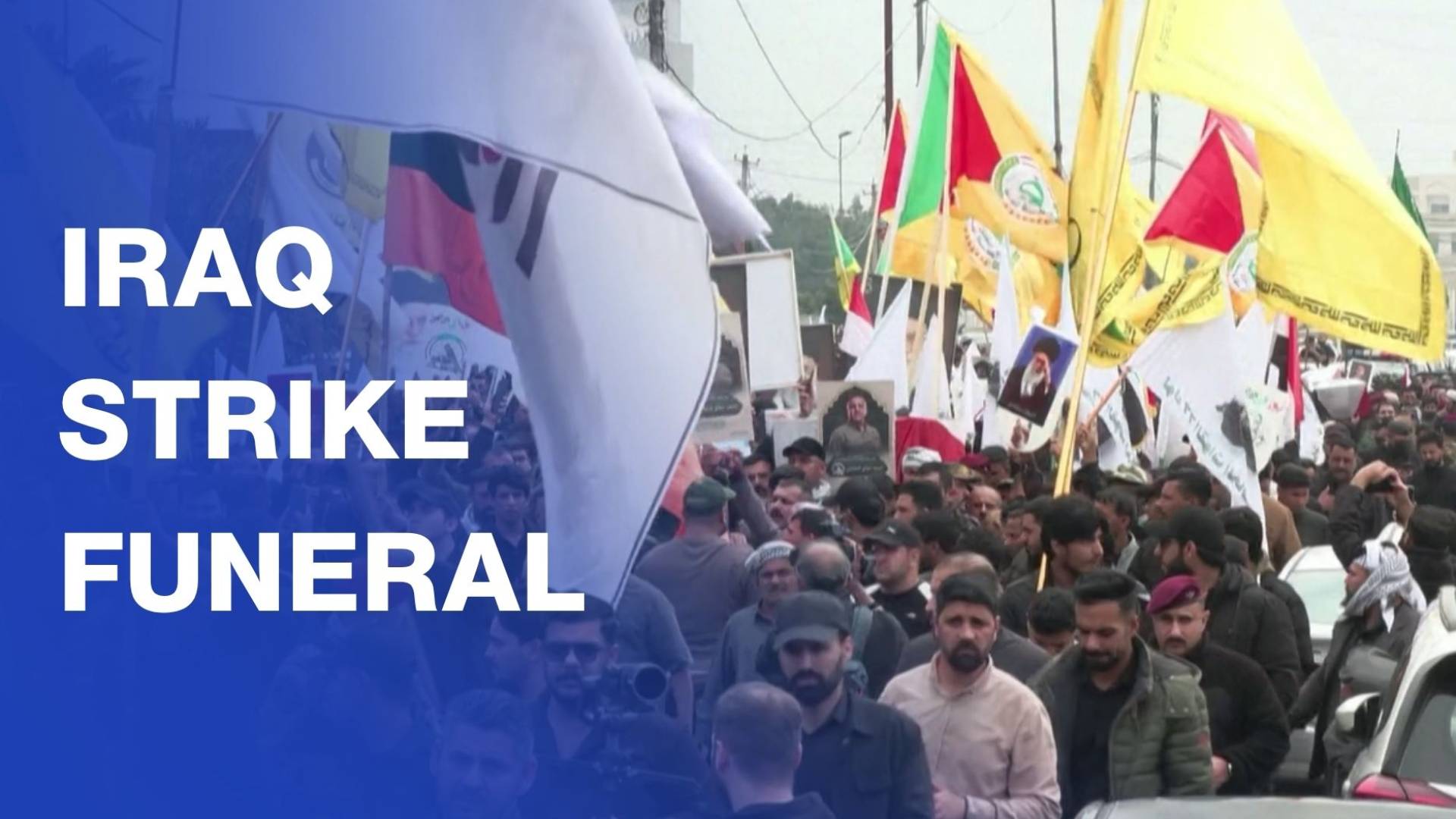 Funeral procession for armed group members killed in Iraq strike