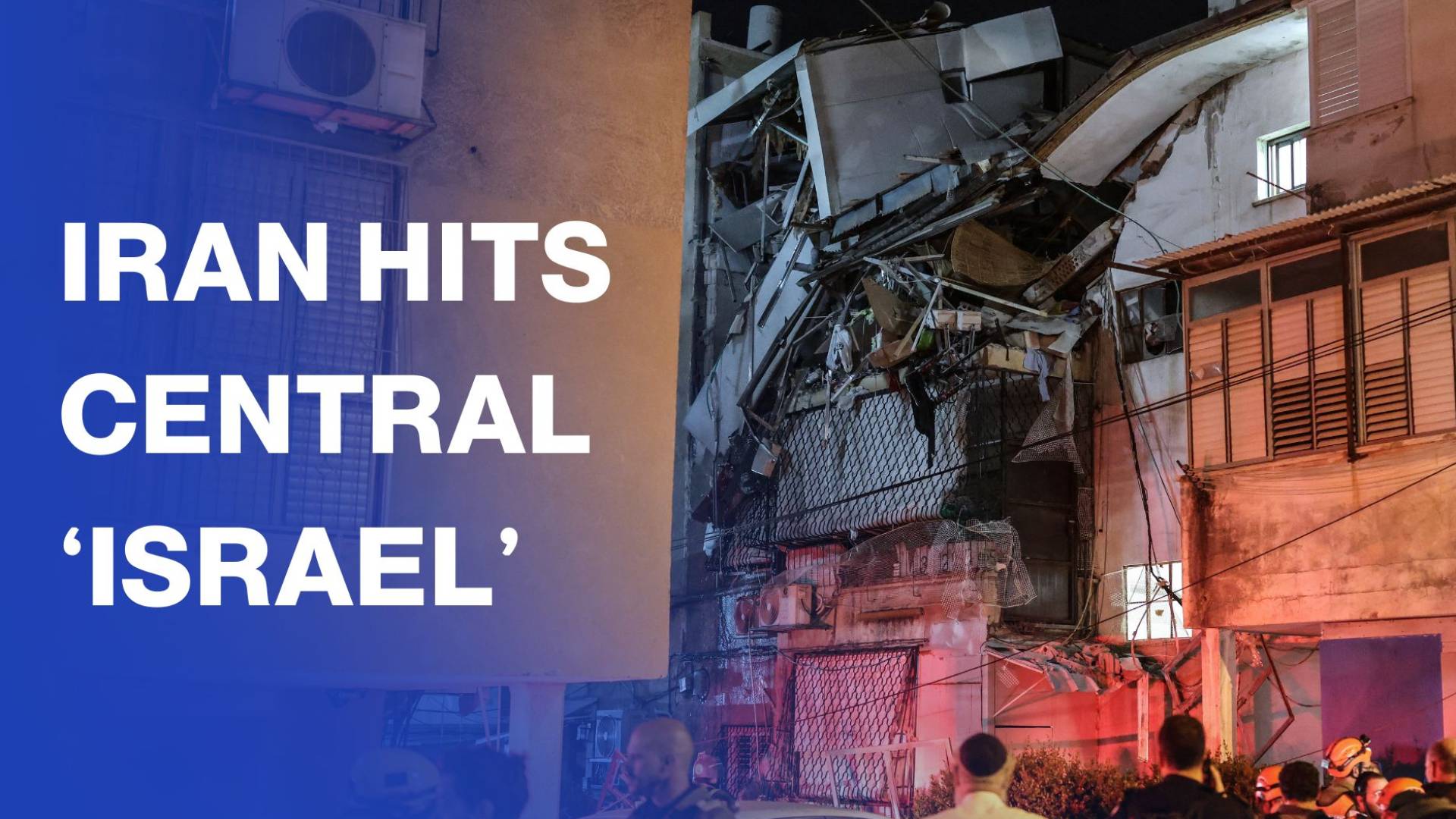 Aftermath of Iranian strike on central ‘Israel’