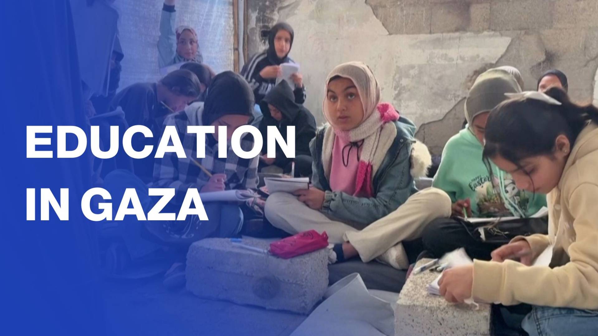 Gaza volunteers teach children near ‘Israeli’ line after two-year school closure