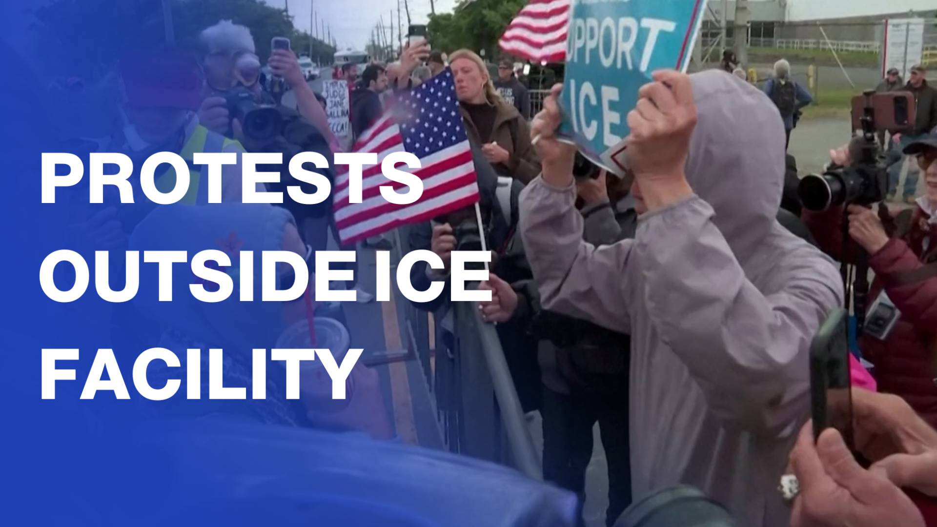 Clashes outside Newark ICE facility