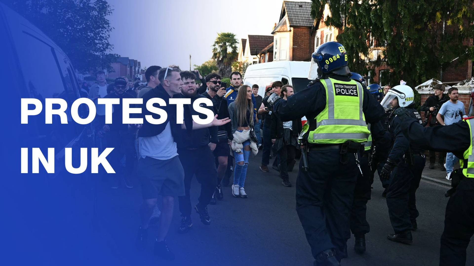 Protesters and police clash at UK rally over student murder