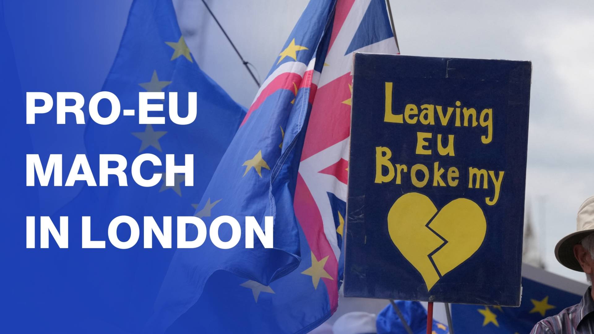 Pro-EU marchers in London demand return ten years after Brexit