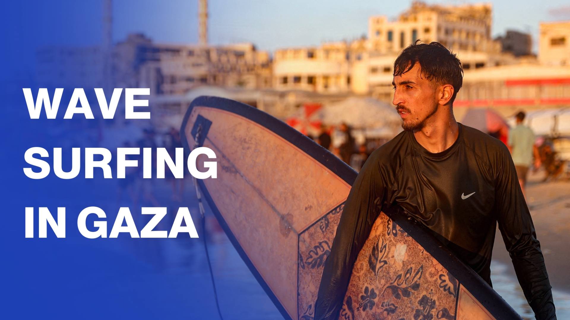 Gaza's surfers find solace in sea