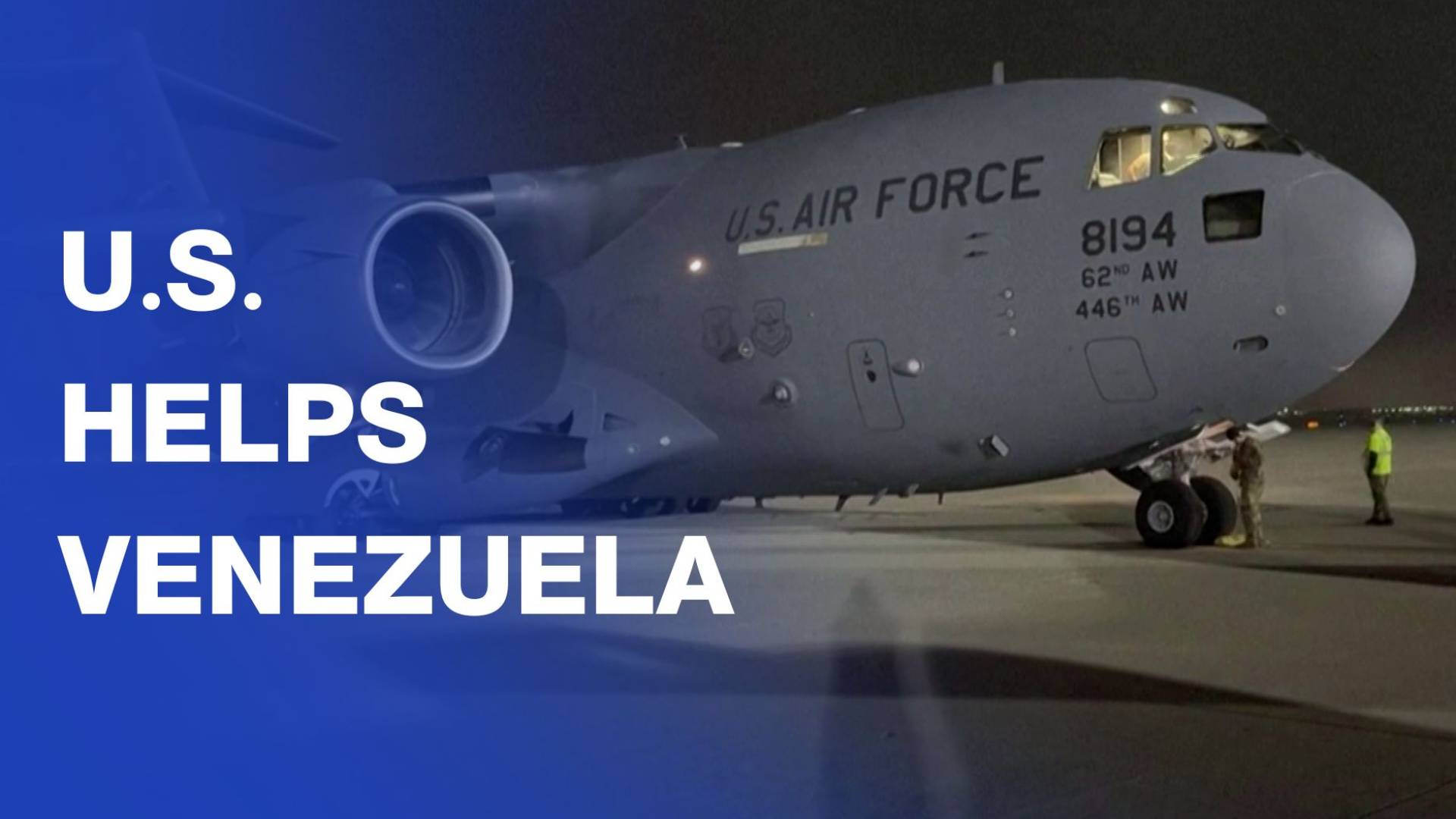 US aircraft loaded with aid supplies for Venezuela
