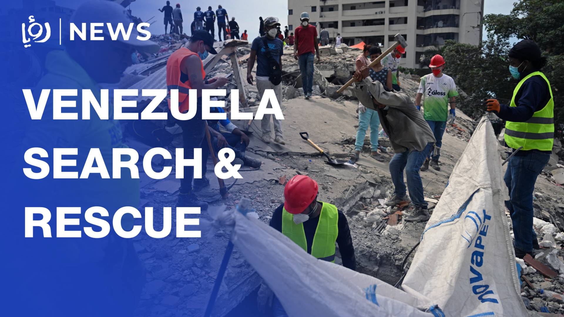 Rescue crews search collapsed building in Caracas for survivors and bodies